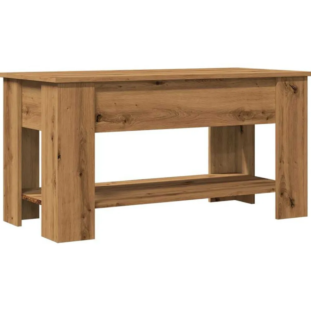 vidaXL Mesas-Mesa de centro madera de ingeniería roble artesanal 101x49x52cm
