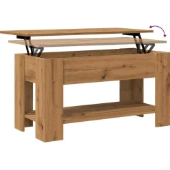 vidaXL Mesas-Mesa de centro madera de ingeniería roble artesanal 101x49x52cm