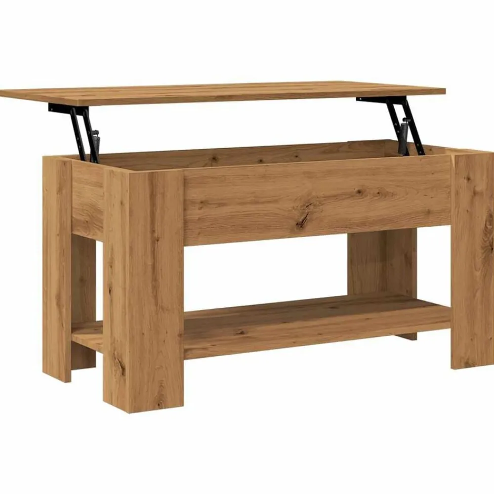 vidaXL Mesas-Mesa de centro madera de ingeniería roble artesanal 101x49x52cm