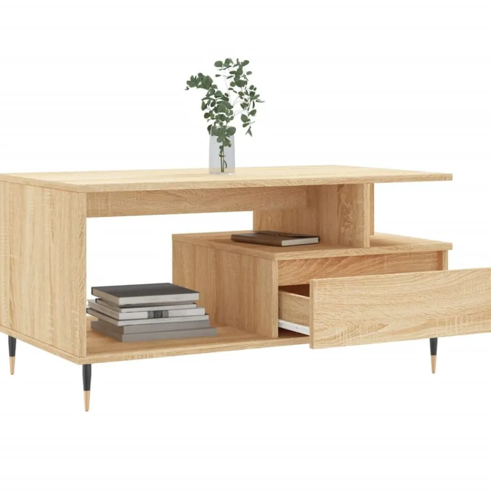 vidaXL Mesas-Mesa de centro madera contrachapada 90x49x45 cm
