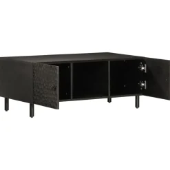 vidaXL Mesas-Mesa de centro madera maciza de mango negra 100x54x40 cm