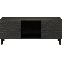 vidaXL Mesas-Mesa de centro madera maciza de mango negra 100x54x40 cm
