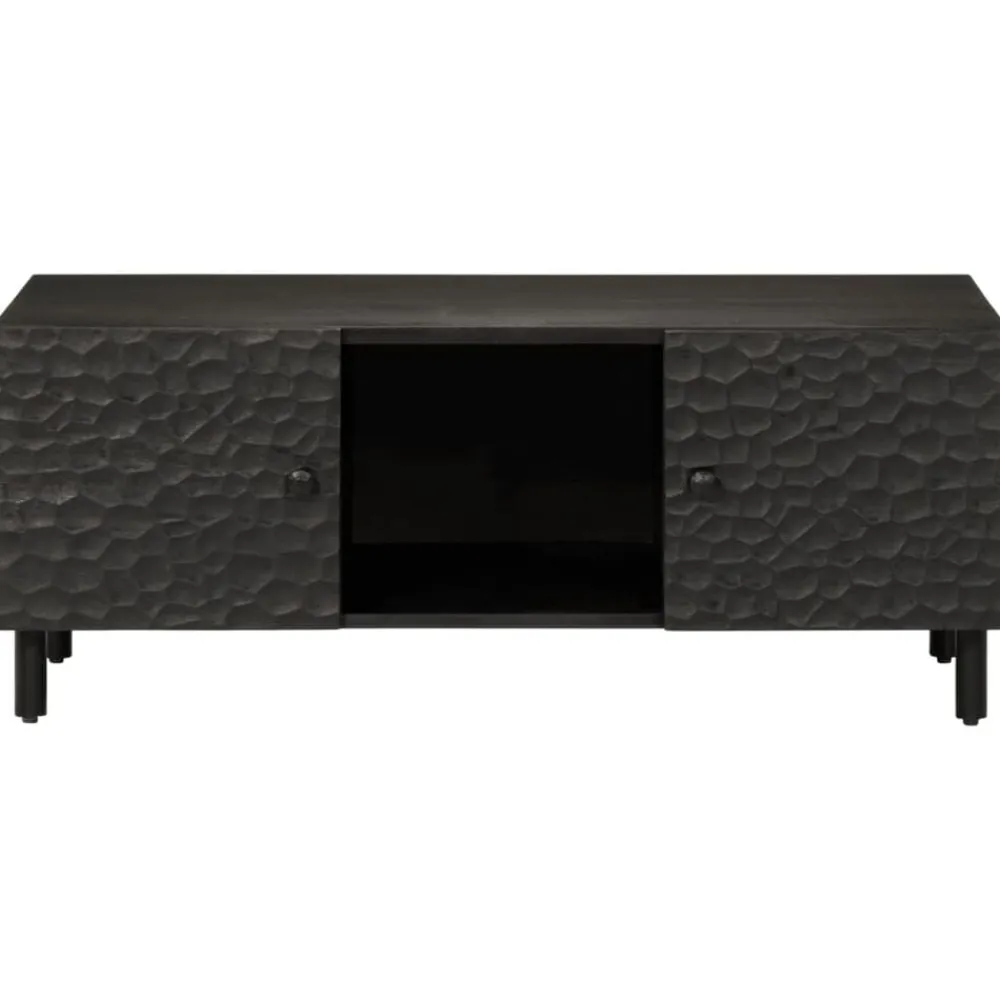 vidaXL Mesas-Mesa de centro madera maciza de mango negra 100x54x40 cm