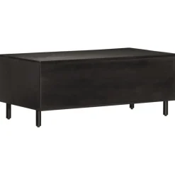 vidaXL Mesas-Mesa de centro madera maciza de mango negra 100x54x40 cm