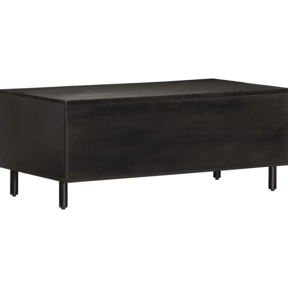 vidaXL Mesas-Mesa de centro madera maciza de mango negra 100x54x40 cm