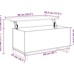 vidaXL Mesa de centro madera contrachapada 90x44,5x45 cm Blanco New