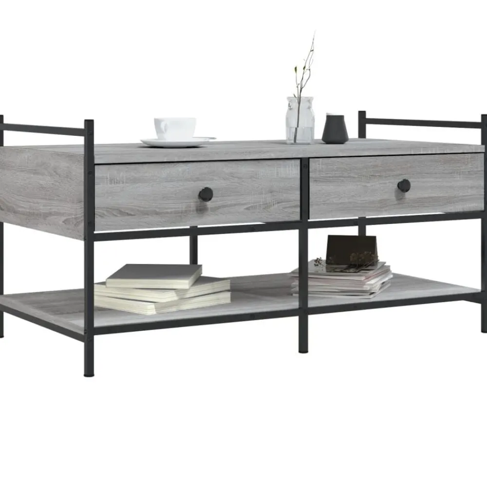 vidaXL Mesas-Mesa de centro madera de ingeniería 99x50x50 cm