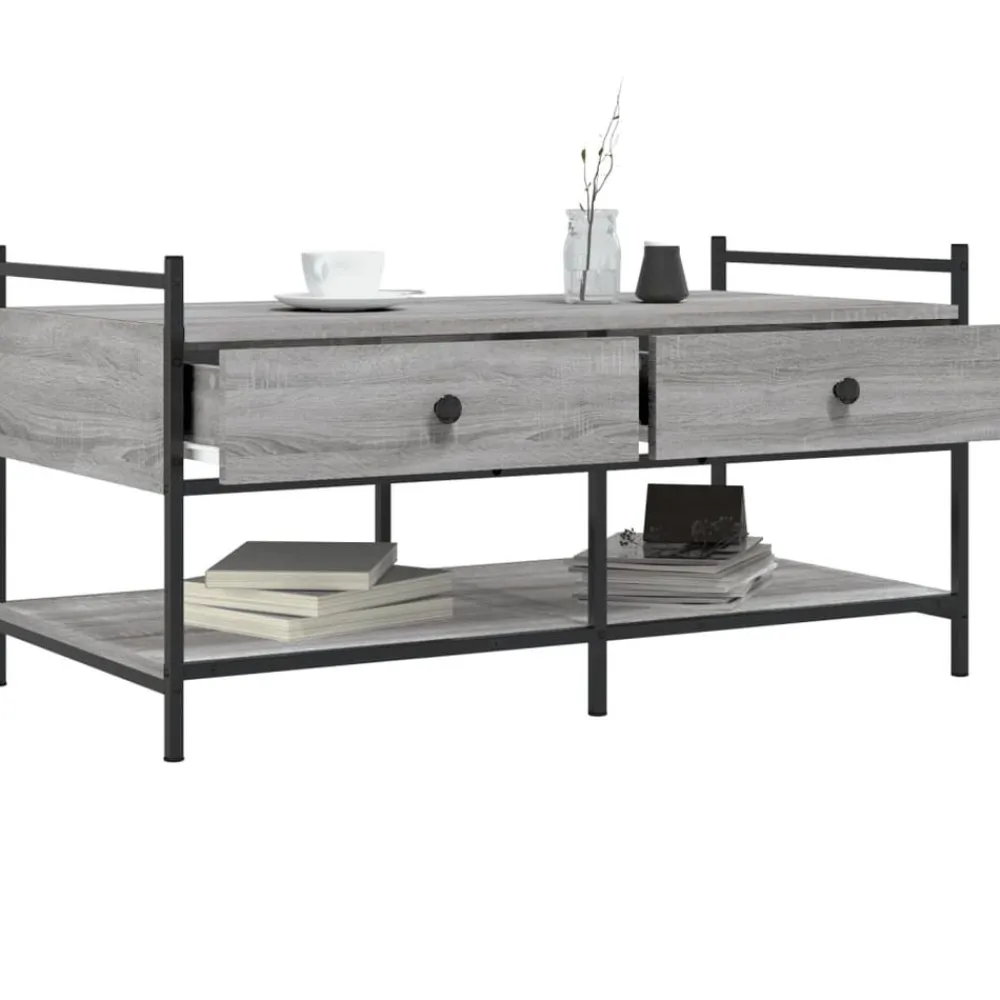vidaXL Mesas-Mesa de centro madera de ingeniería 99x50x50 cm