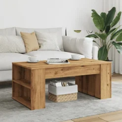 vidaXL Mesa de centro madera ingeniería roble artesanal 102x55x42cm Roble artisan Outlet
