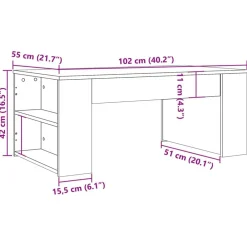 vidaXL Mesa de centro madera ingeniería roble artesanal 102x55x42cm Roble artisan Outlet