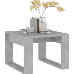 vidaXL Mesas-Mesa de centro madera de ingeniería gris hormigón 50x50x35 cm