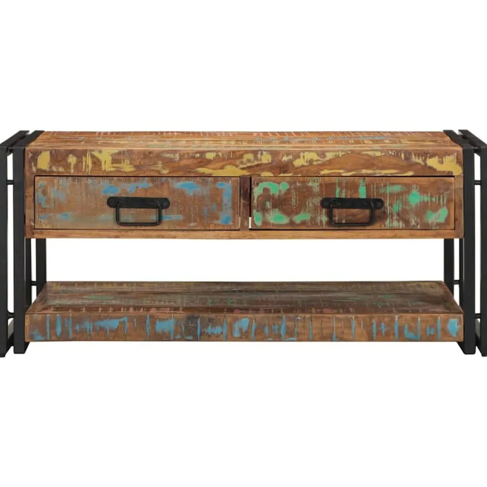 vidaXL Mesas-Mesa de centro multicolor 90x50x38 cm madera maciza reciclada