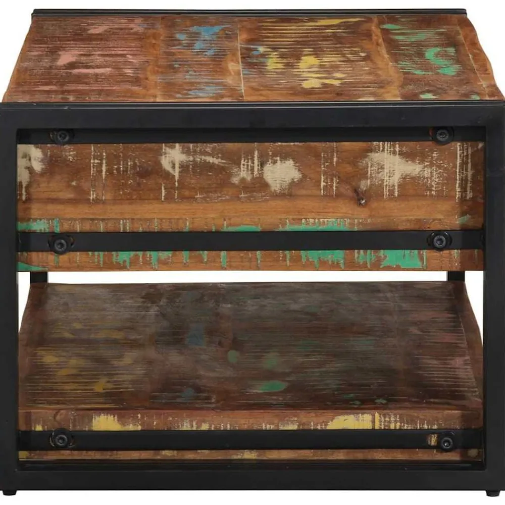 vidaXL Mesas-Mesa de centro multicolor 90x50x38 cm madera maciza reciclada