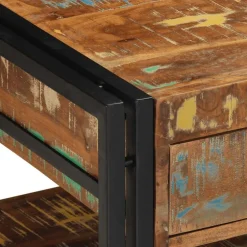 vidaXL Mesas-Mesa de centro multicolor 90x50x38 cm madera maciza reciclada