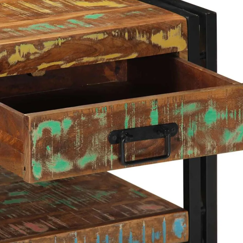 vidaXL Mesas-Mesa de centro multicolor 90x50x38 cm madera maciza reciclada