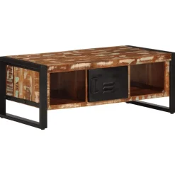 vidaXL Mesas-Mesa de centro multicolor 90x50x36 cm madera maciza reciclada