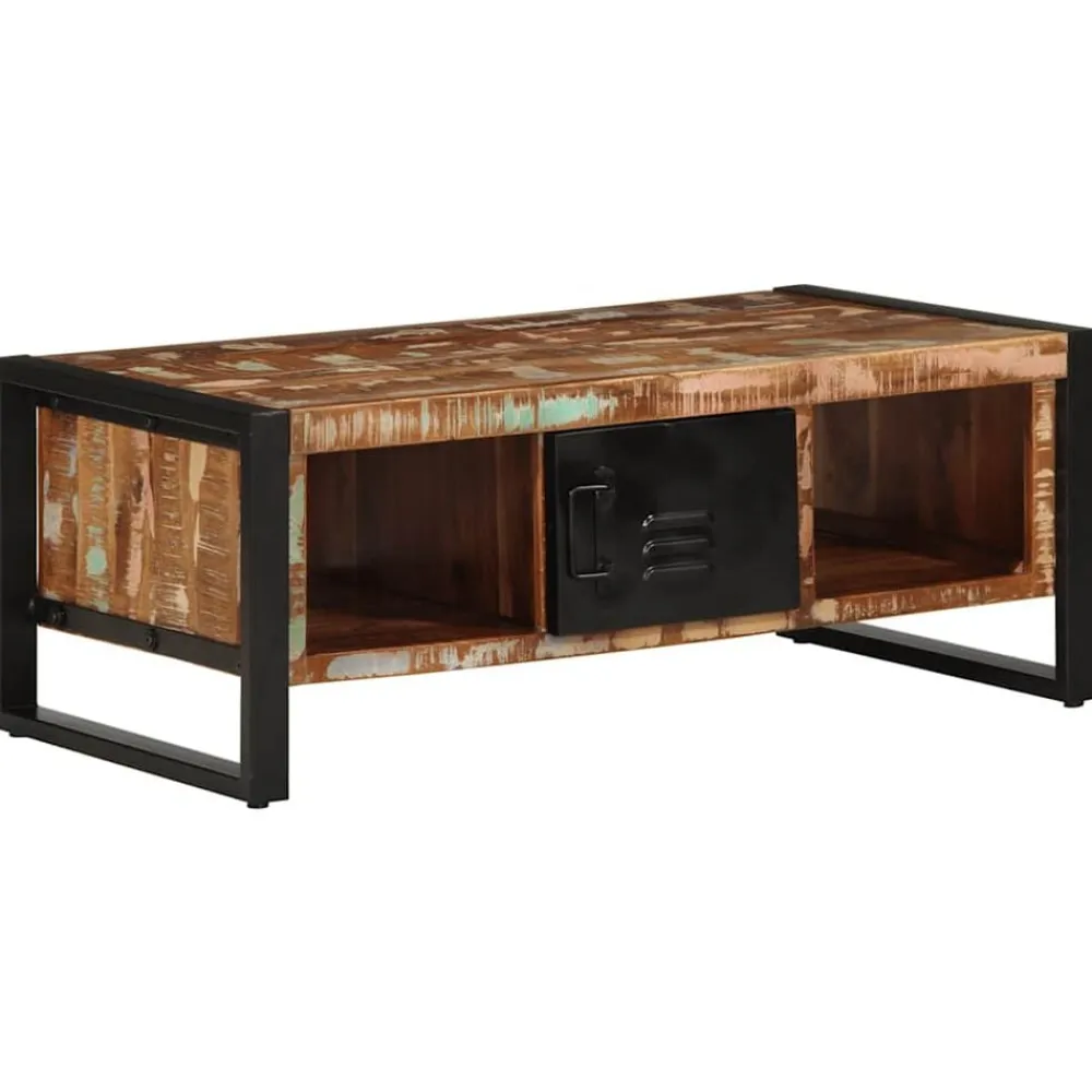 vidaXL Mesas-Mesa de centro multicolor 90x50x36 cm madera maciza reciclada