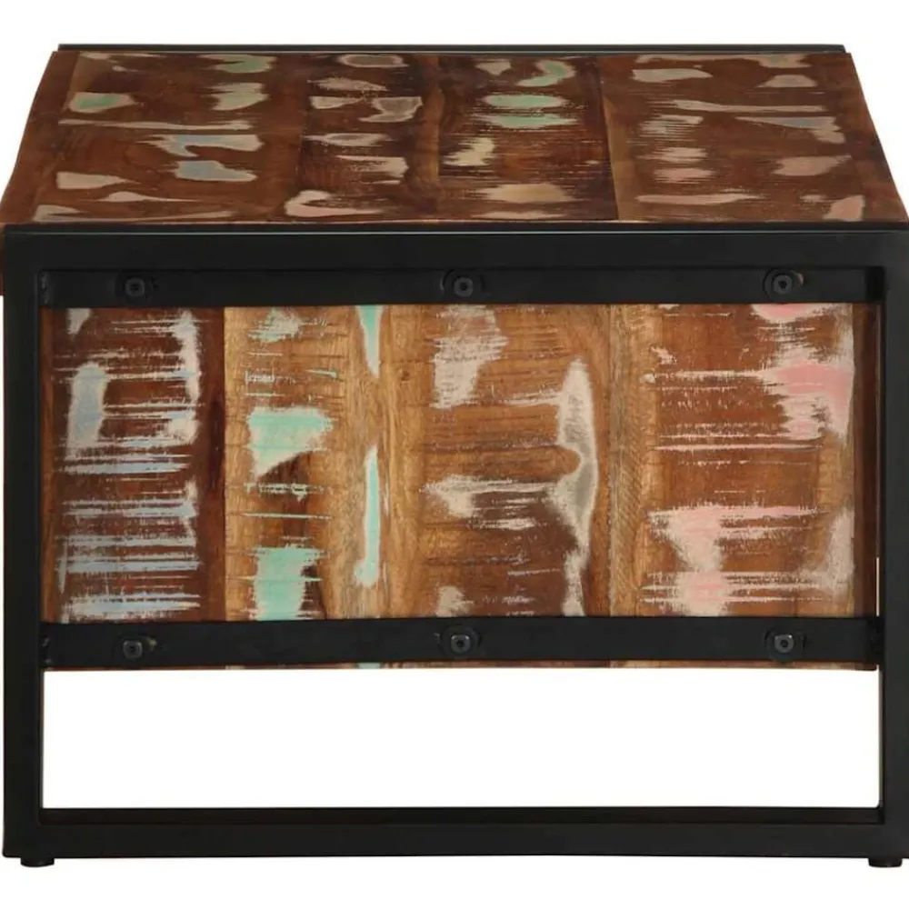 vidaXL Mesas-Mesa de centro multicolor 90x50x36 cm madera maciza reciclada
