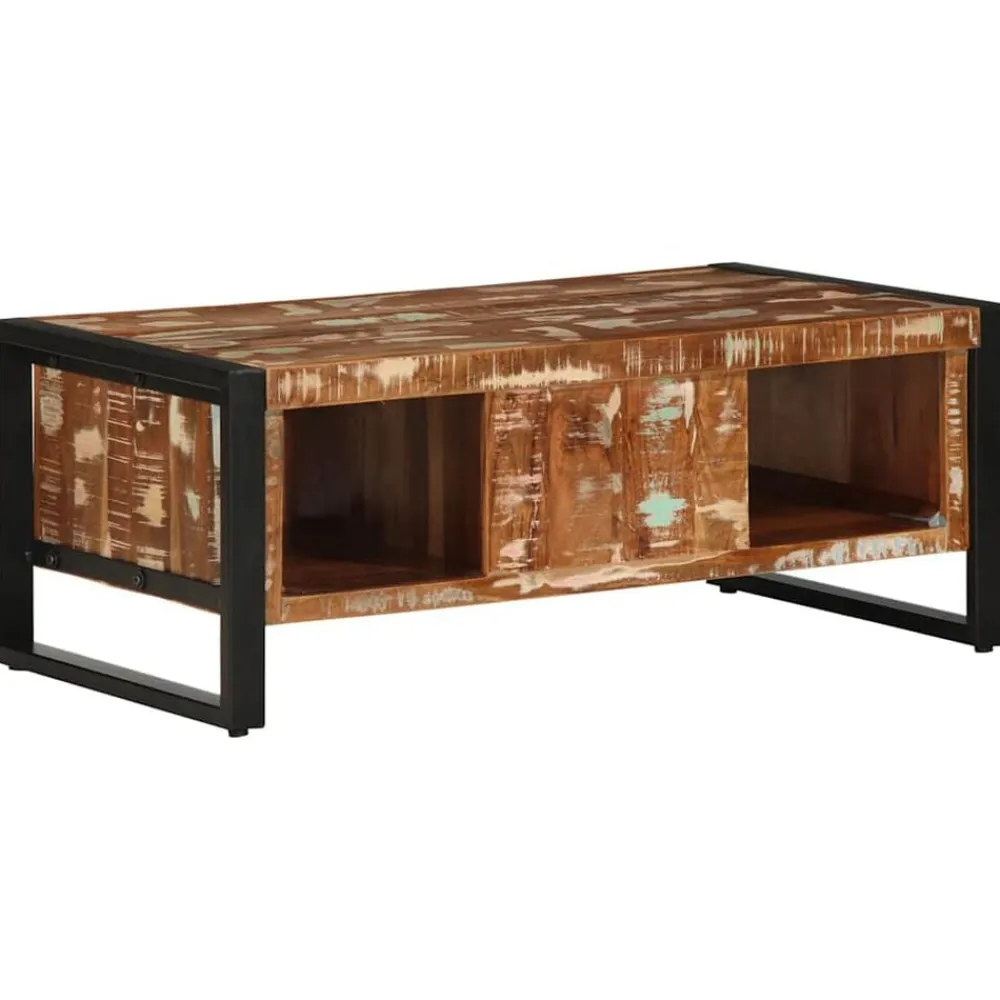 vidaXL Mesas-Mesa de centro multicolor 90x50x36 cm madera maciza reciclada
