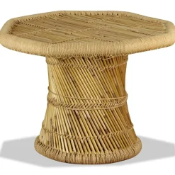 vidaXL Mesa de centro octogonal de bambú 60x60x45 cm Marrón Outlet