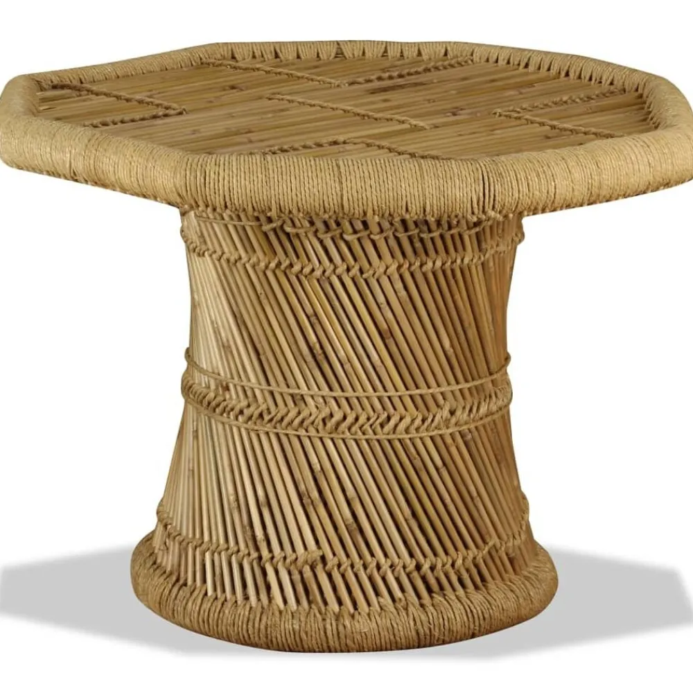 vidaXL Mesa de centro octogonal de bambú 60x60x45 cm Marrón Outlet