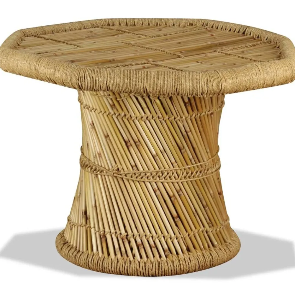 vidaXL Mesa de centro octogonal de bambú 60x60x45 cm Marrón Outlet