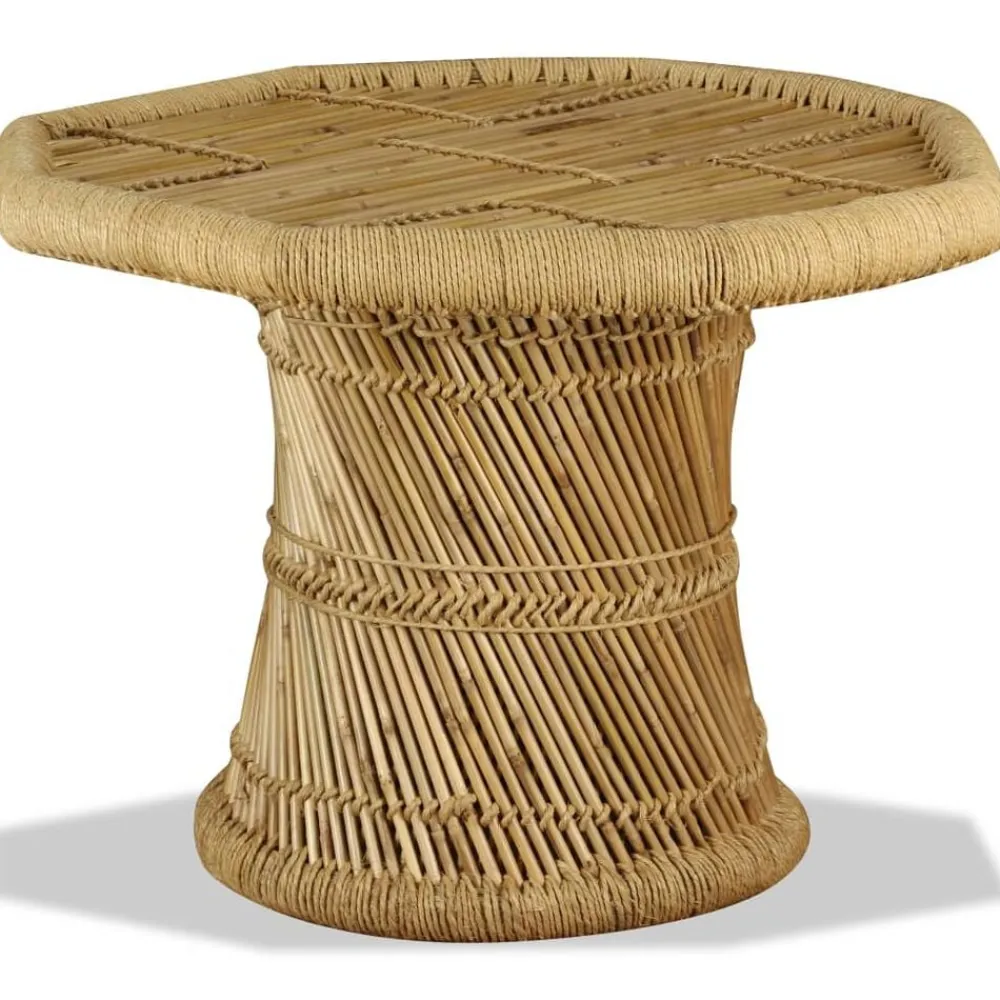 vidaXL Mesa de centro octogonal de bambú 60x60x45 cm Marrón Outlet