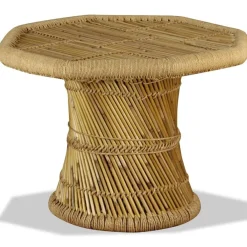 vidaXL Mesa de centro octogonal de bambú 60x60x45 cm Marrón Outlet