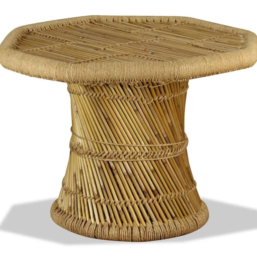 vidaXL Mesa de centro octogonal de bambú 60x60x45 cm Marrón Outlet