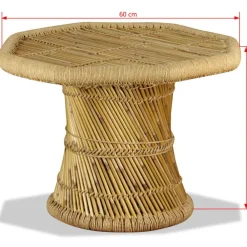 vidaXL Mesa de centro octogonal de bambú 60x60x45 cm Marrón Outlet