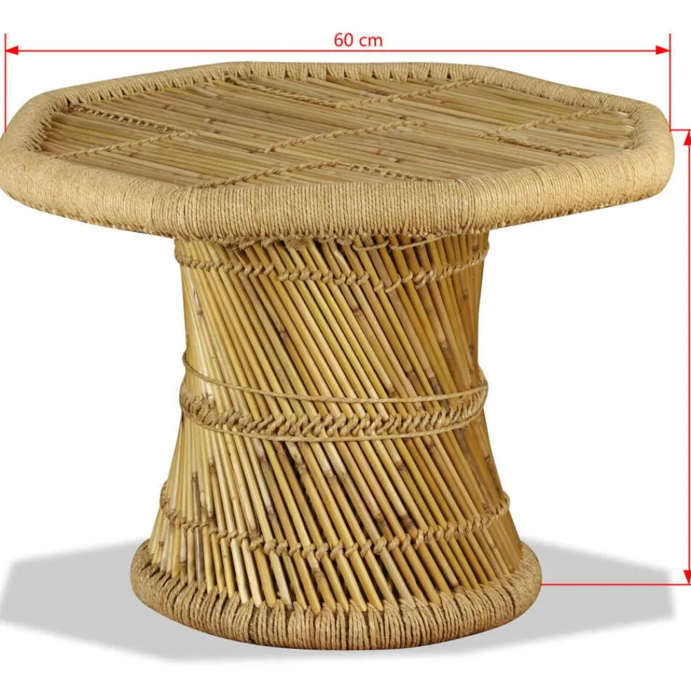 vidaXL Mesa de centro octogonal de bambú 60x60x45 cm Marrón Outlet