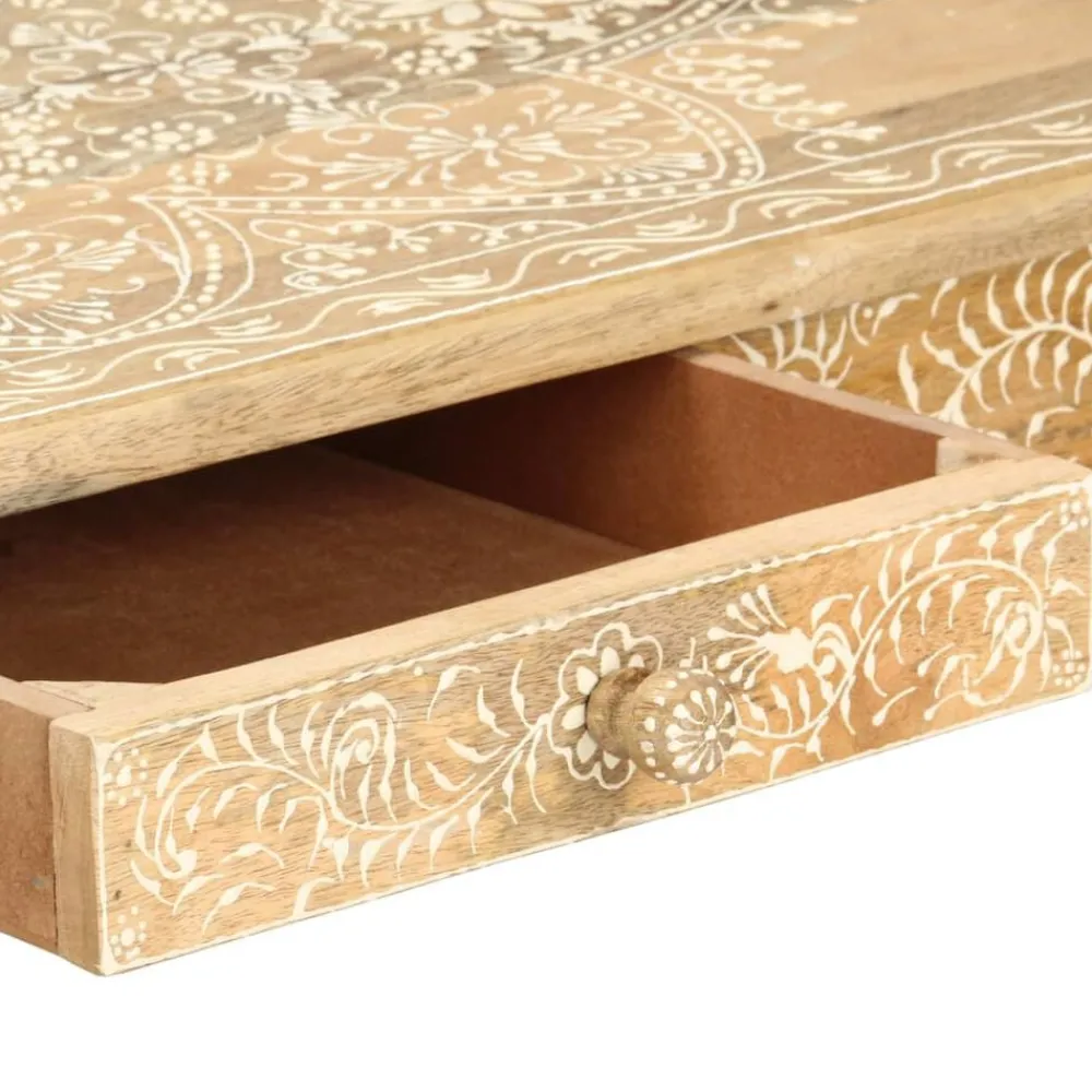 vidaXL Mesas-Mesa de centro pintada a mano madera maciza mango 110x50x45 cm