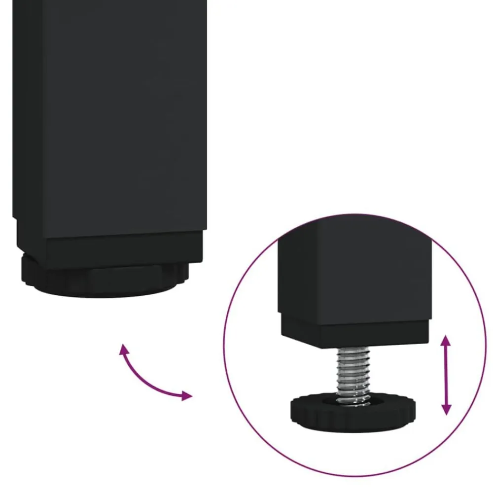 vidaXL Mesas-Mesa de centro superficie de vidrio acero negra 78,5x40x40 cm