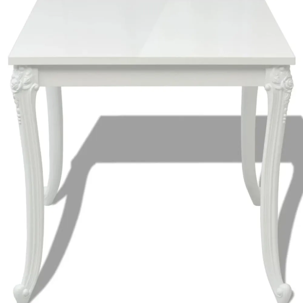 vidaXL Mesas-Mesa de comedor blanco brillante 80x80x76 cm