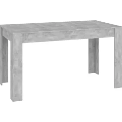 vidaXL Mesas-Mesa de comedor contrachapada gris hormigón 140x74,5x76 cm