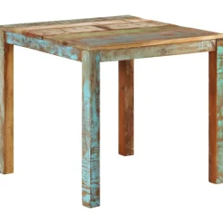 vidaXL Mesas-Mesa de comedor de madera maciza reciclada 82x80x76 cm