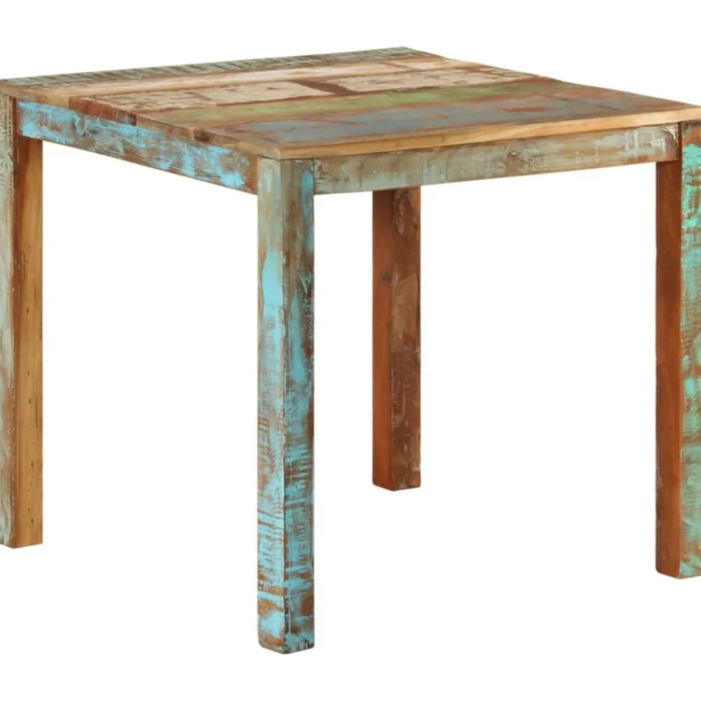 vidaXL Mesas-Mesa de comedor de madera maciza reciclada 82x80x76 cm