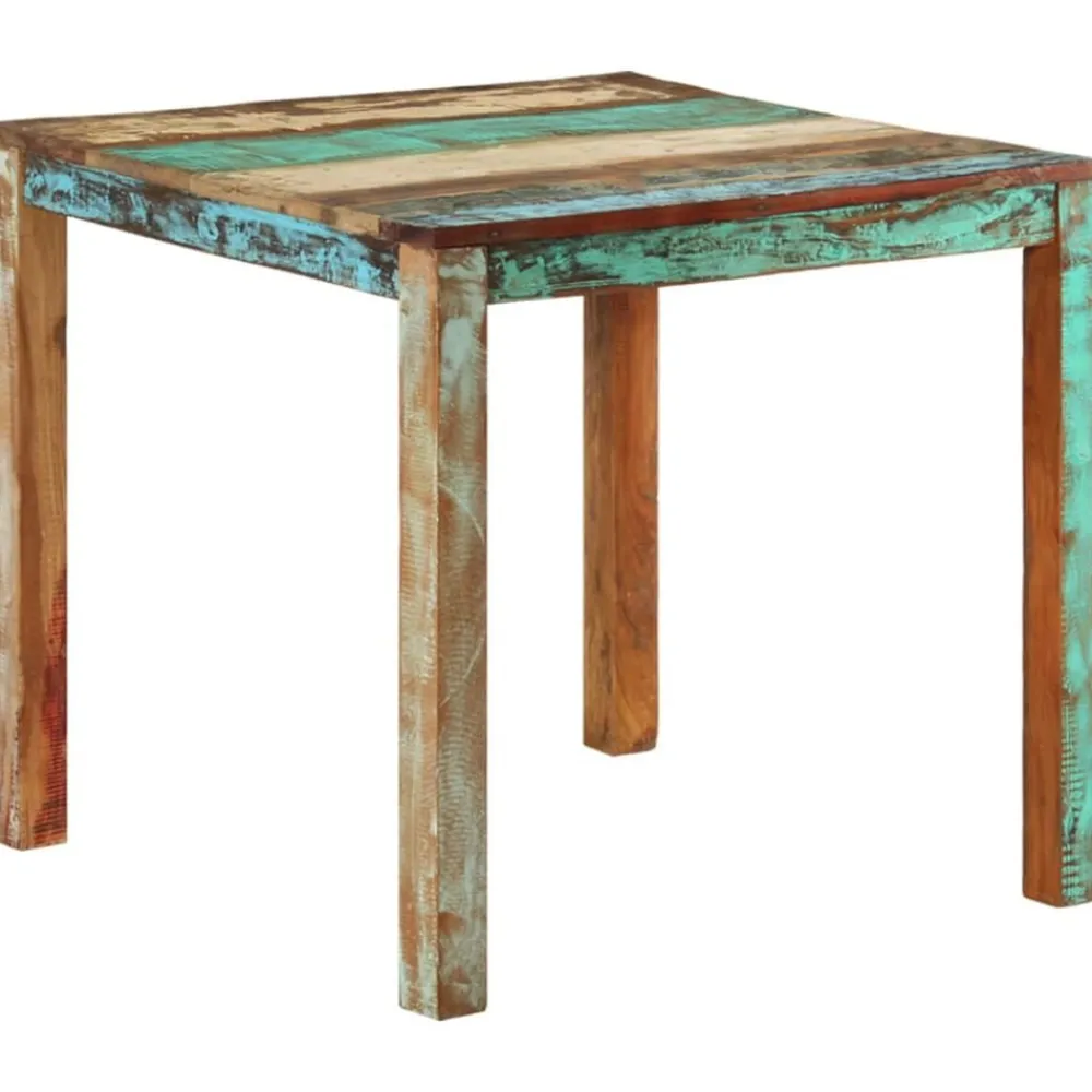 vidaXL Mesas-Mesa de comedor de madera maciza reciclada 82x80x76 cm