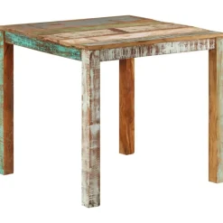 vidaXL Mesas-Mesa de comedor de madera maciza reciclada 82x80x76 cm