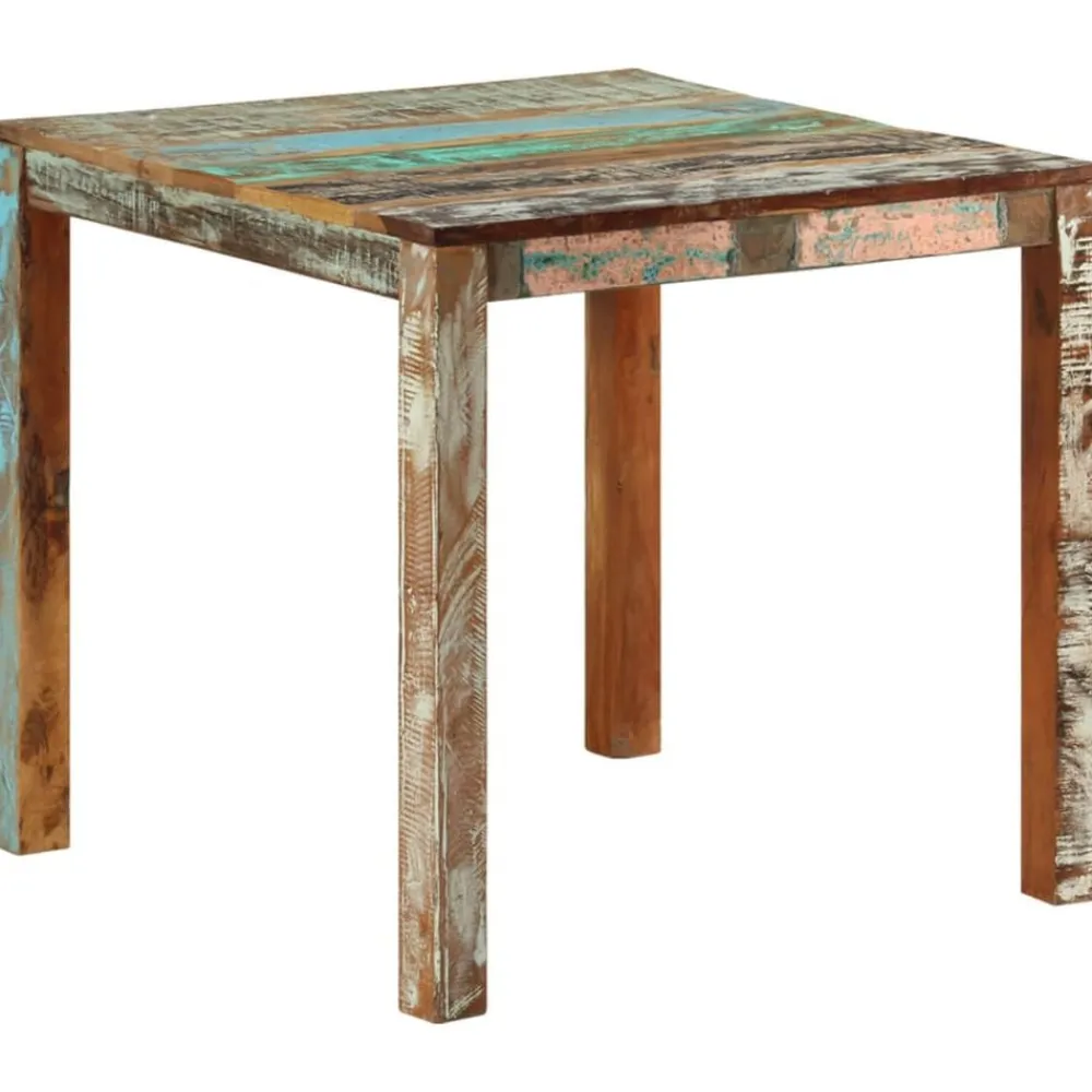 vidaXL Mesas-Mesa de comedor de madera maciza reciclada 82x80x76 cm