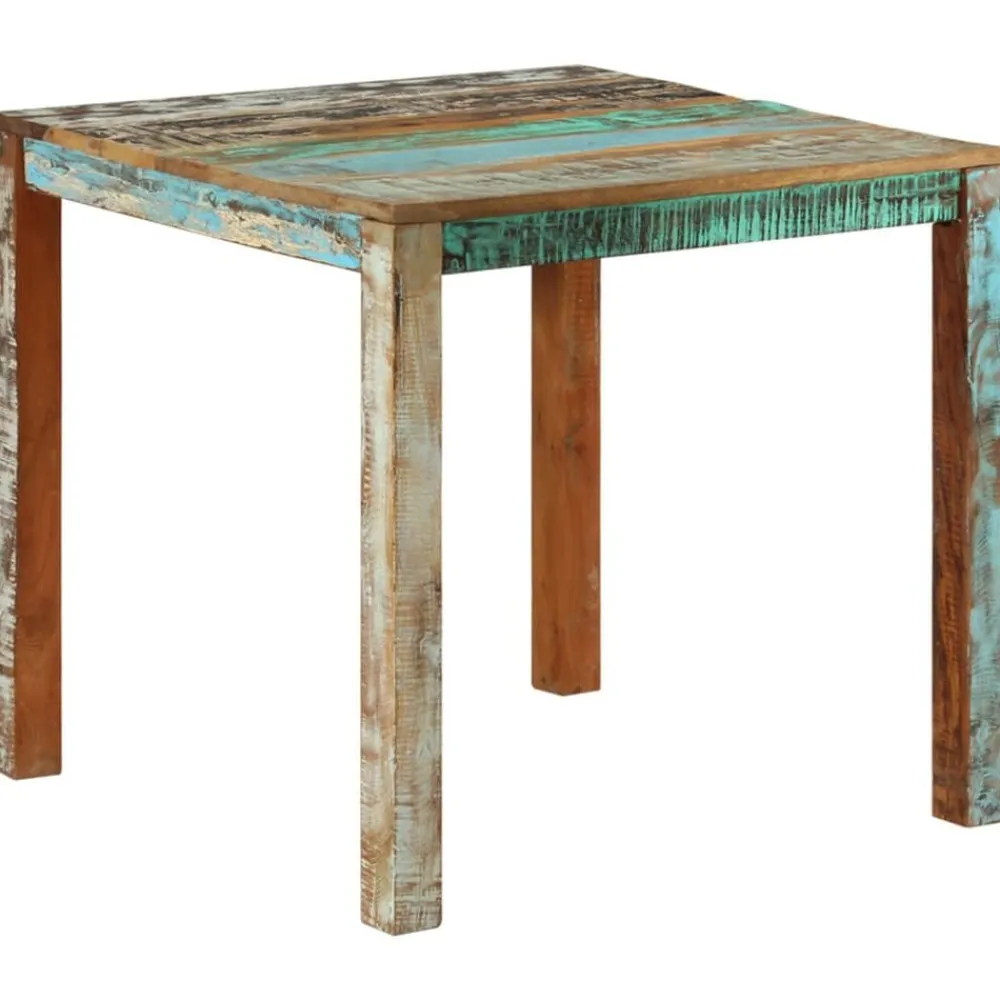 vidaXL Mesas-Mesa de comedor de madera maciza reciclada 82x80x76 cm