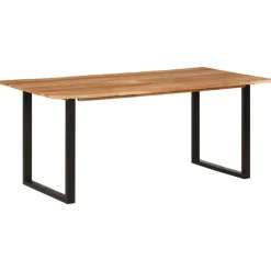 vidaXL Mesas-Mesa de comedor de madera maciza de acacia 180x90x76 cm