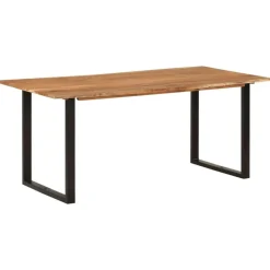 vidaXL Mesas-Mesa de comedor de madera maciza de acacia 180x90x76 cm