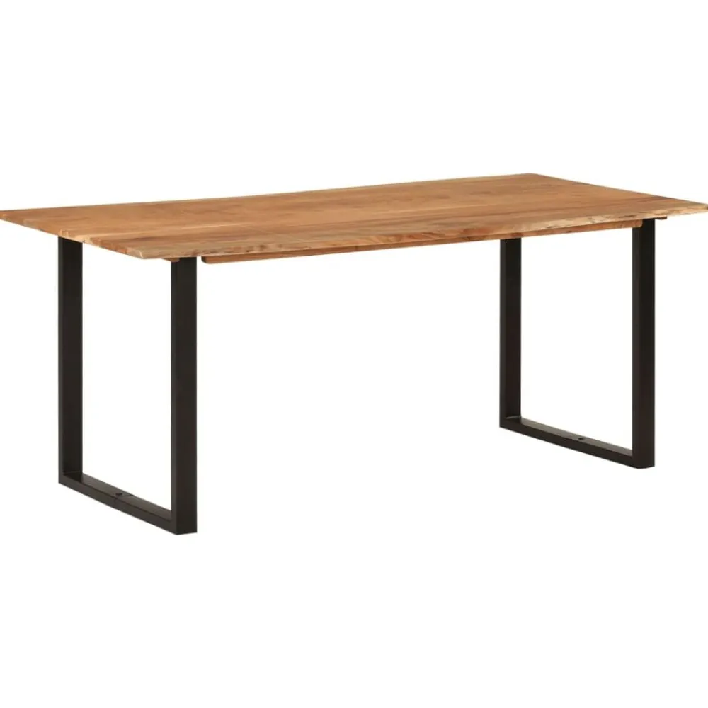 vidaXL Mesas-Mesa de comedor de madera maciza de acacia 180x90x76 cm