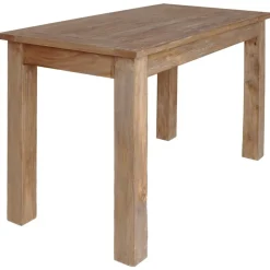 vidaXL Mesas-Mesa de comedor de madera maciza de caoba 120x60x77 cm