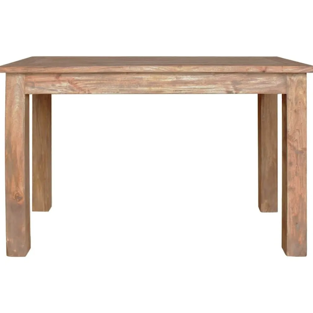 vidaXL Mesas-Mesa de comedor de madera maciza de caoba 120x60x77 cm