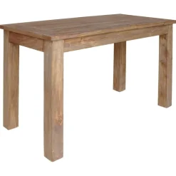 vidaXL Mesas-Mesa de comedor de madera maciza de caoba 120x60x77 cm