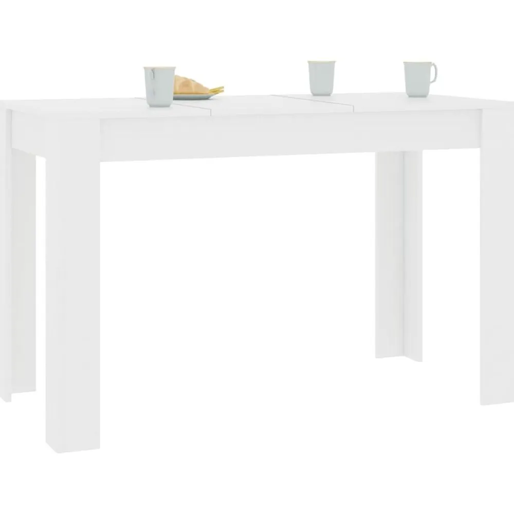 vidaXL Mesa de comedor de madera de ingeniería 120x60x76 cm Blanco Discount
