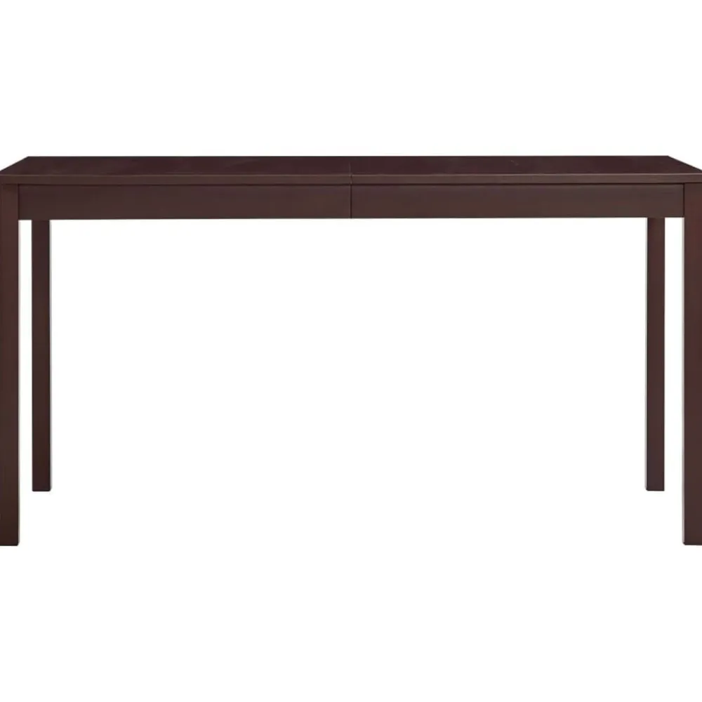 vidaXL Mesas-Mesa de comedor de madera de pino marrón oscuro 140x70x73 cm