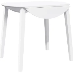 vidaXL Mesa de comedor de madera maciza de caucho Blanco Best